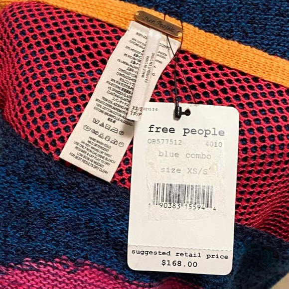 NWT Free People Sunset Fringe Poncho Beach Sweater XS/S Lightweight Oversized - Picture 12 of 16